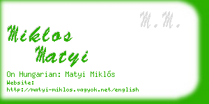 miklos matyi business card